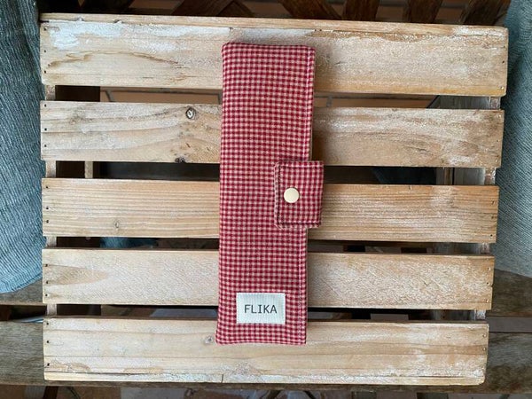 Funda cepillo de dientes vichy rojo navidad