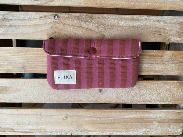 Funda de gafas rayas burdeos