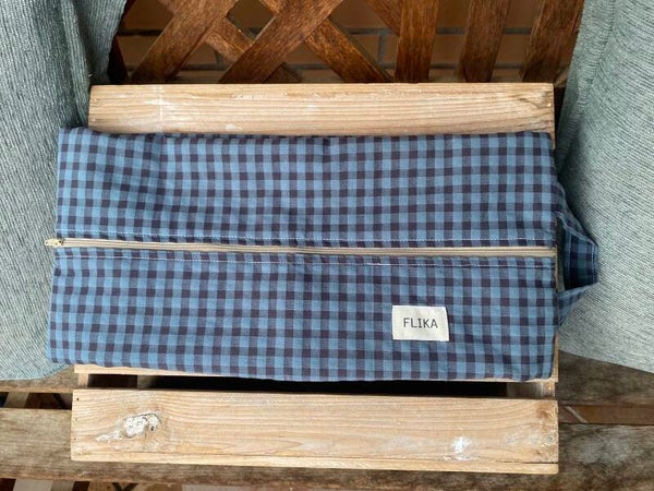 Fundas para zapatos vichy azul