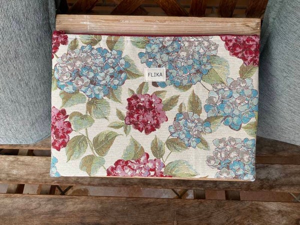 Funda de ordenador flores hortensias