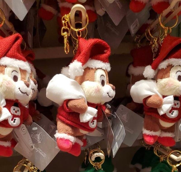 Chip - Christmas keychain plush - Hong Kong Disneyland