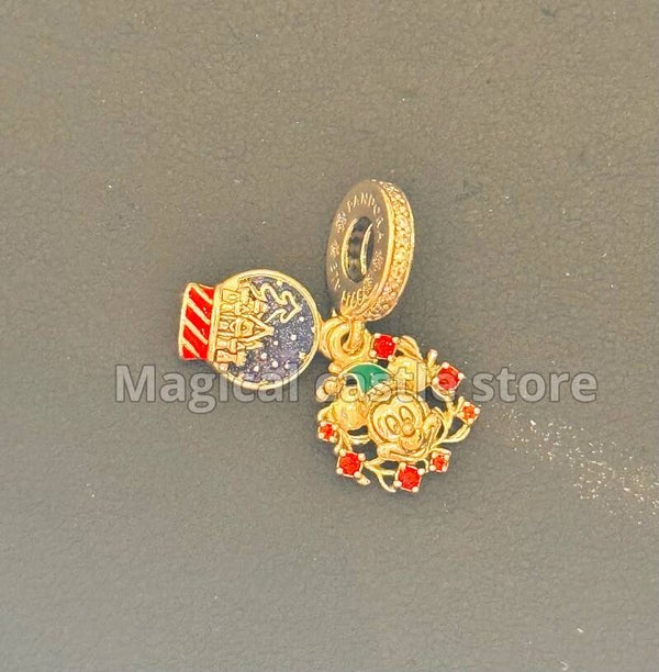 Mickey / castle christmas dangle pandora charm  - Disneyland Paris