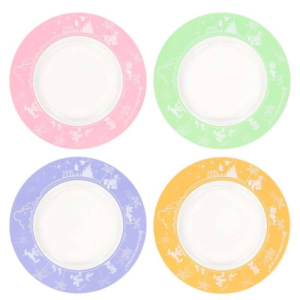 Tokyo Disney resort pastel plate set 4 pieces