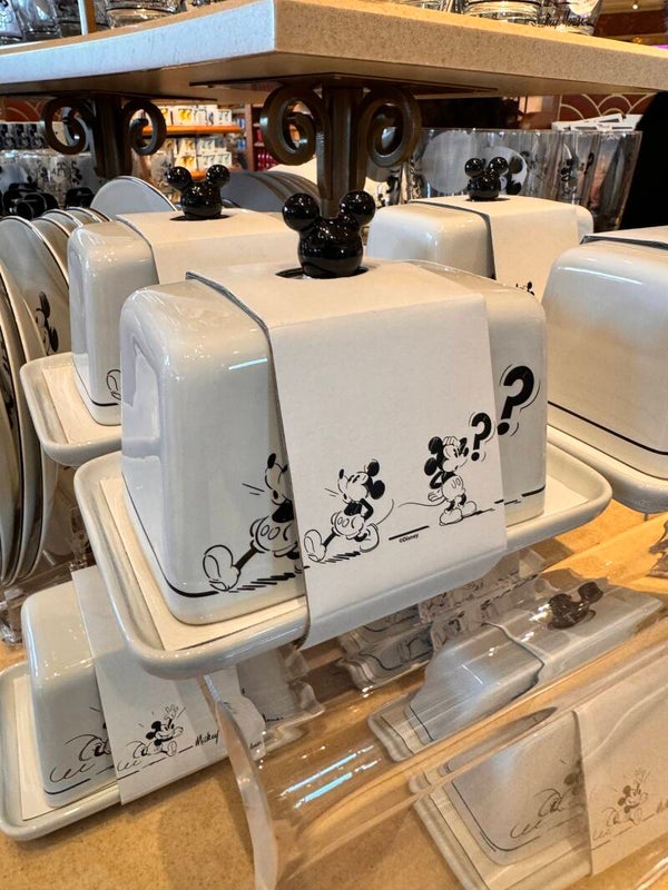 Mickey black / white collection - Butter Dish - Disneyland Paris