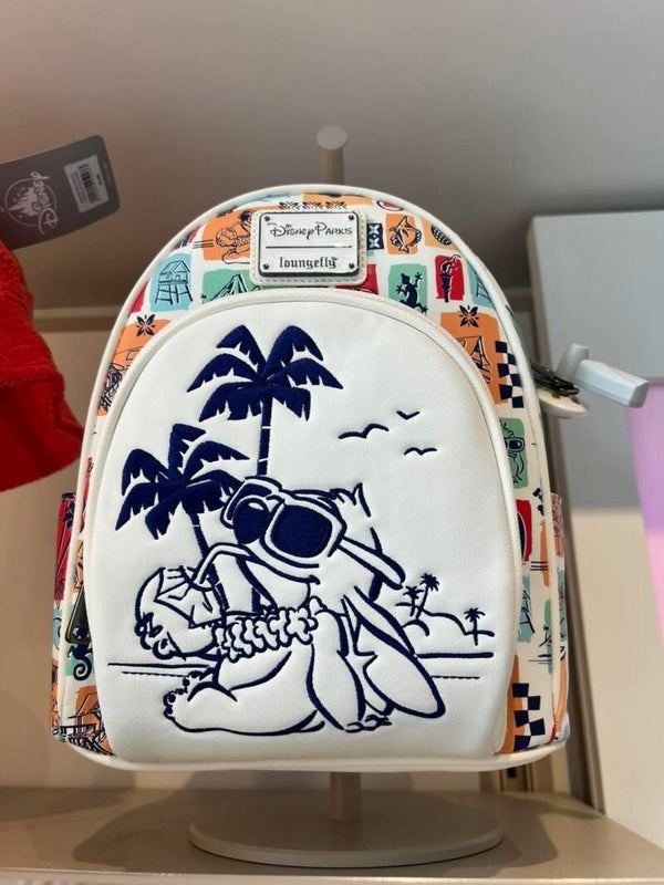Stitch summer white loungefly mini backpack - Disneyland Paris