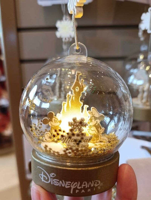Light up gold mickey & minnie ornament - Disneyland Paris