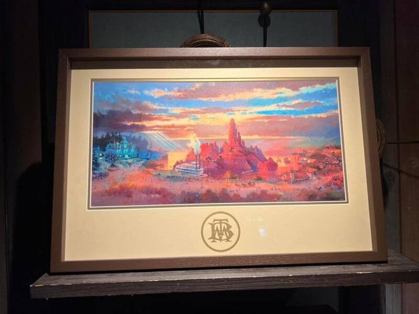 Big thunder mountain lithograph in frame - disneyland paris