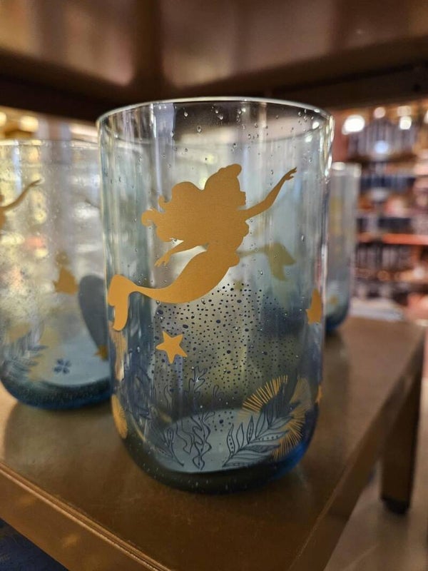 Litlle mermaid light blue glass - Disneyland Paris