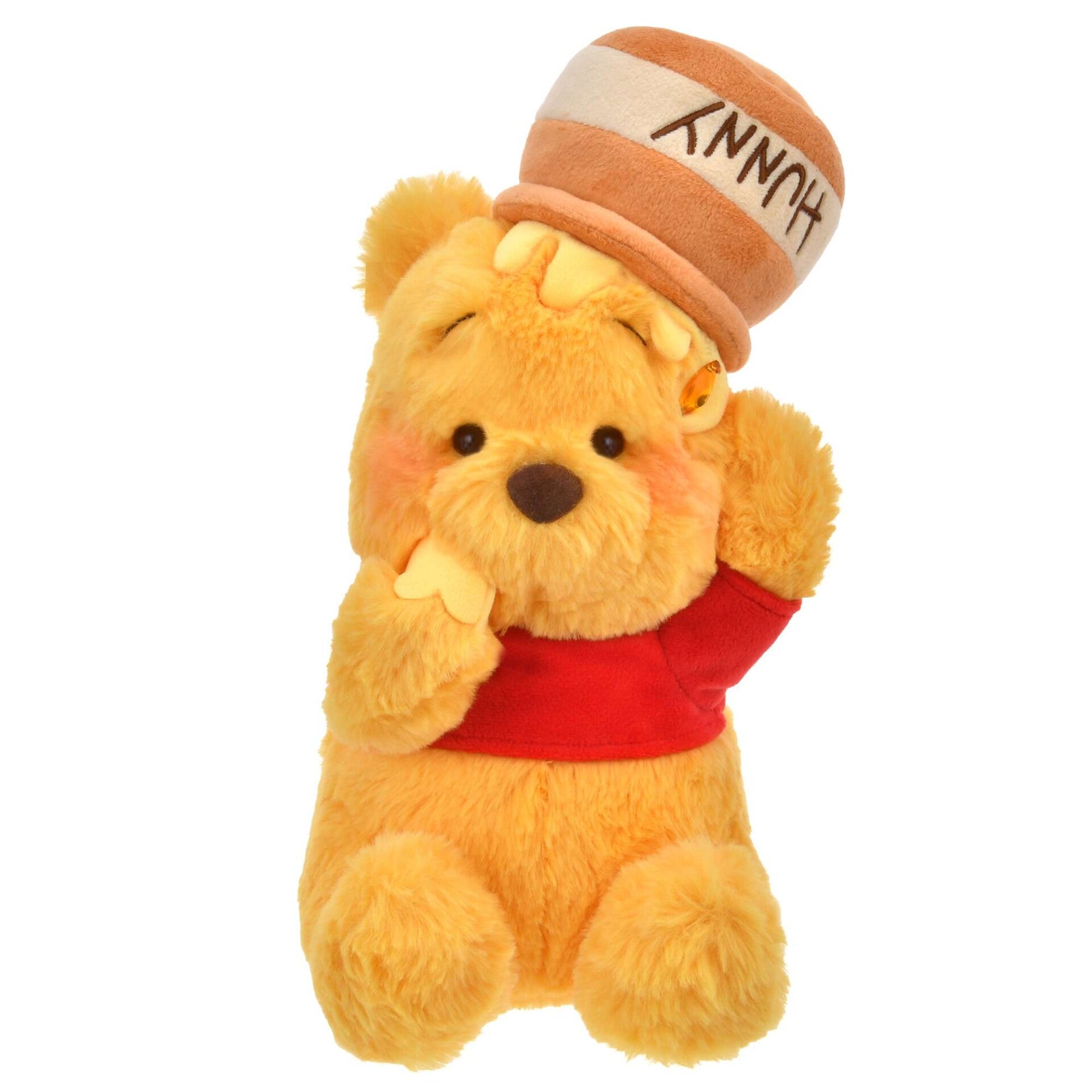 Winnie honey jar on head plush - 30 cm - dreaming of honey - Disney Japan