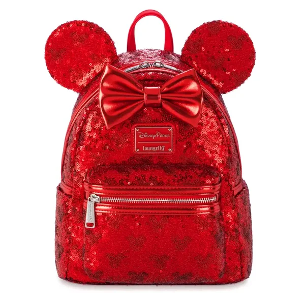 Red sequin christmas loungefly backpack - Disneyland Paris