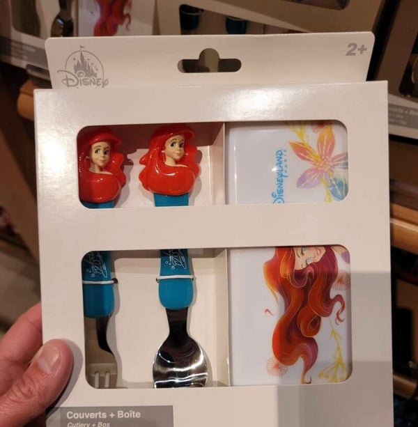 Little mermaid kids cutlery set + box - Disneyland Paris