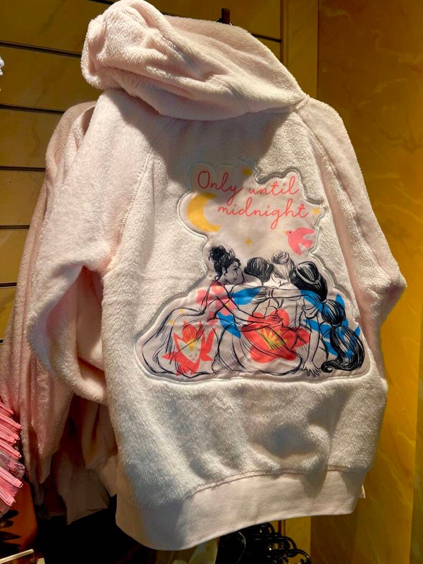 Fluffy Disney princess zip sweater soft pink - Disneyland Paris