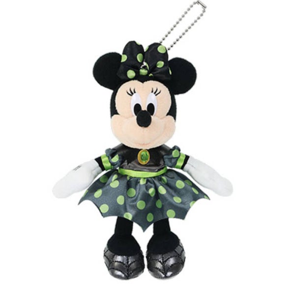 Minnie keychain plush black/green - Halloween 2025 - Tokyo Disneyland