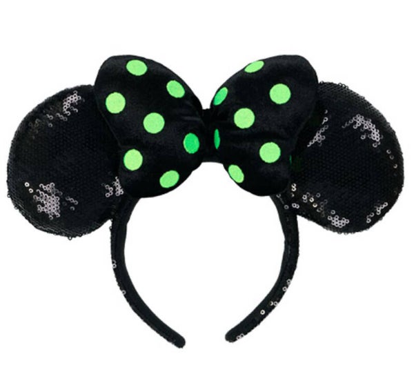 Minnie polka dot ears green / black  - Halloween 2025 - Tokyo Disneyland