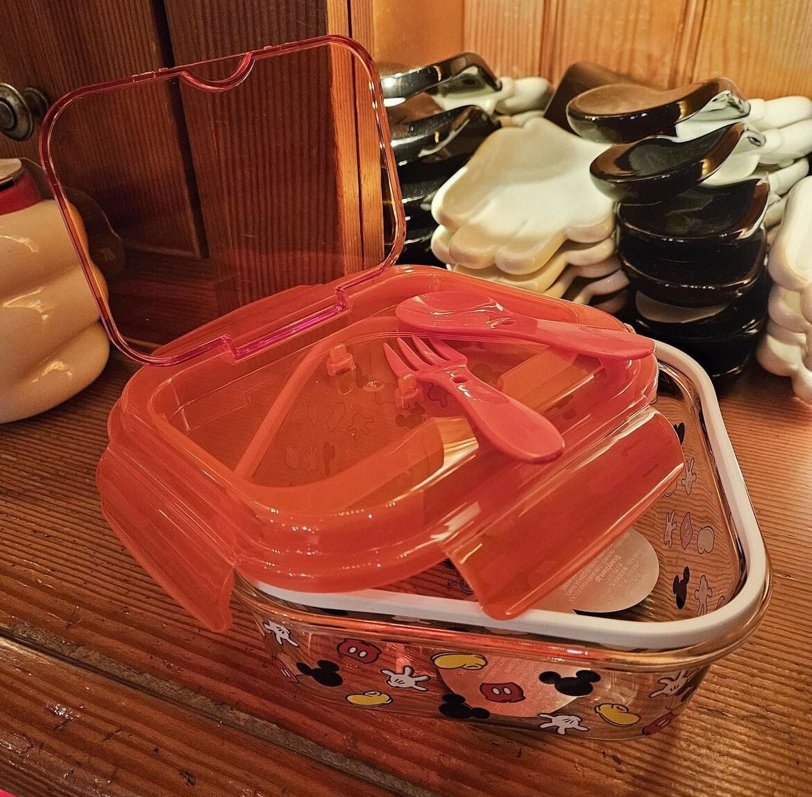 Lunchbox mickey red + fork & spoon- Disneyland Paris