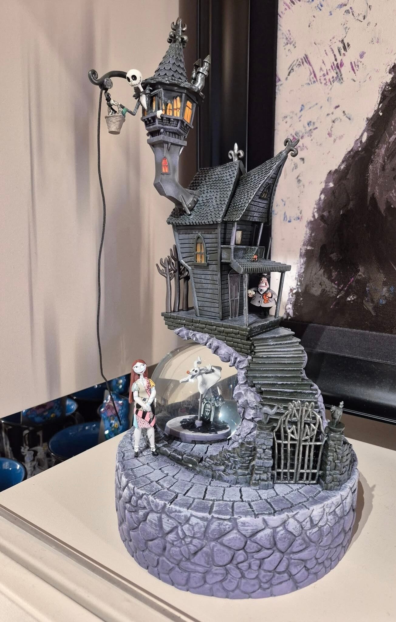 Light up snowglobe jack & Sally nightmare before christmas - Disneyland Paris