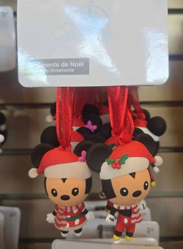 Silicone Mickey & Minnie christmas ornament set - Disneyland Paris