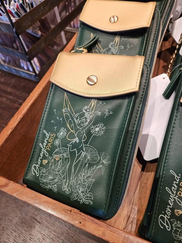 Dark green wallet - pastel tinkerbell collection - Disneyland Paris
