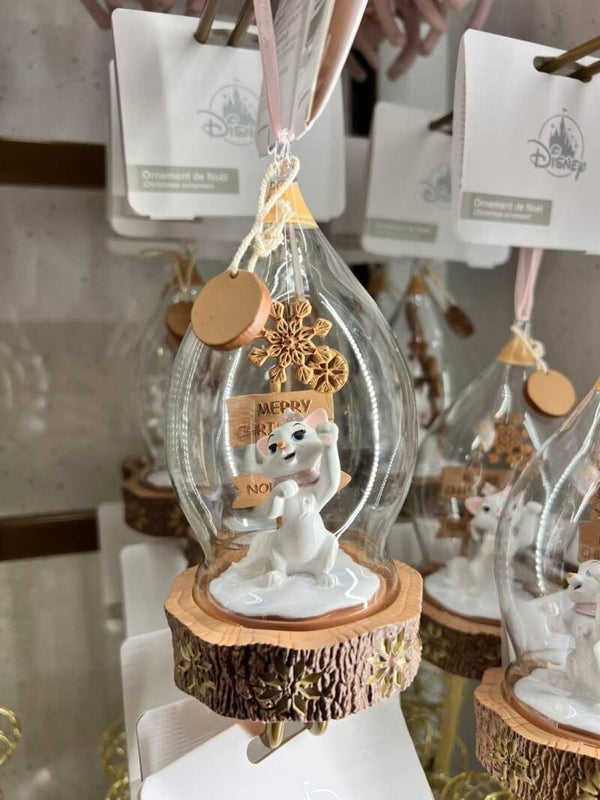Marie wood / glass ornament merry christmas - Disneyland Paris