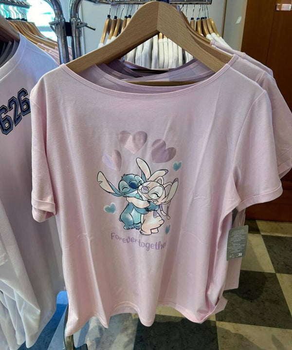 Pink shirt stitch & angel - Disneyland Paris