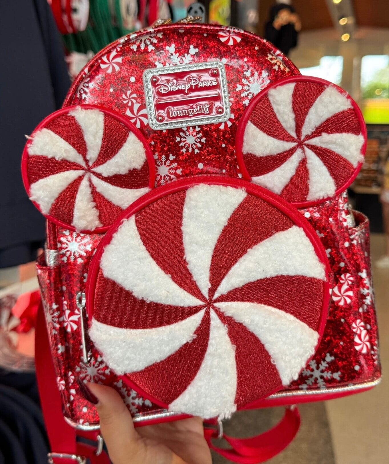 Mickey Peppermint Swirl Loungefly mini backpack - Disneyland Paris