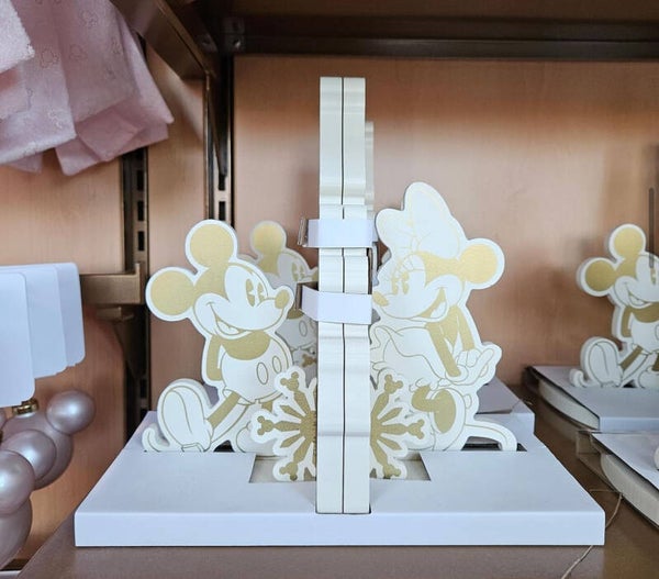 White gold mickey & minnie christmas book holder - Disneyland Paris