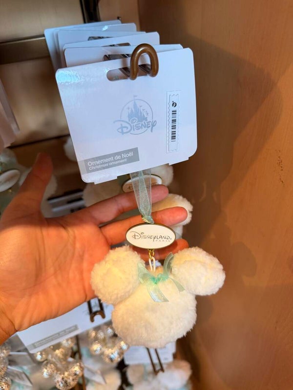 Plush white mickey ornament - DLP