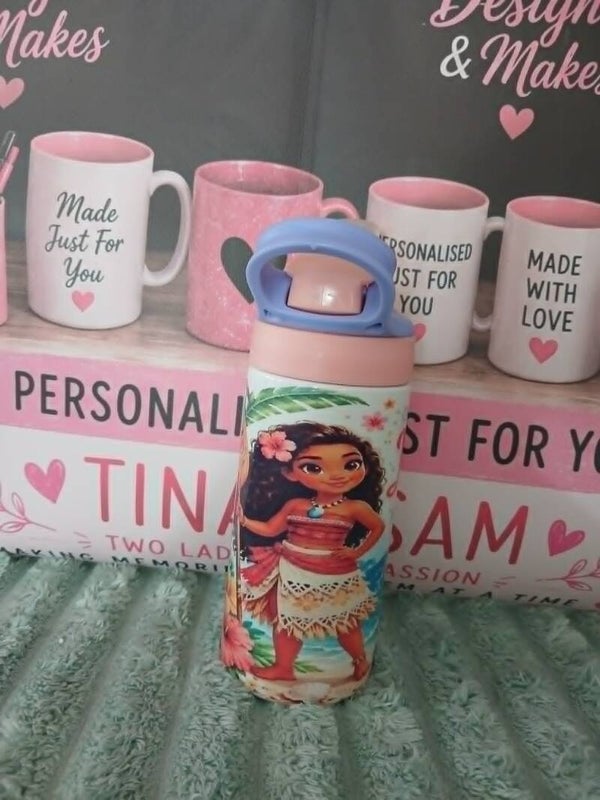 personalised thermal sippy water bottle 16oz