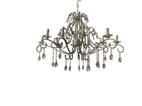 Kroonluchter London ovaal 120cm mat nikkel met strass cristal