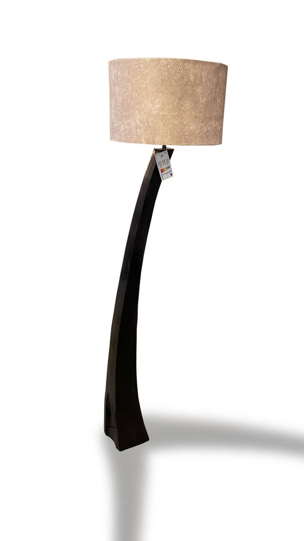 Vloerlamp Boog mat zwart met fluweel kap