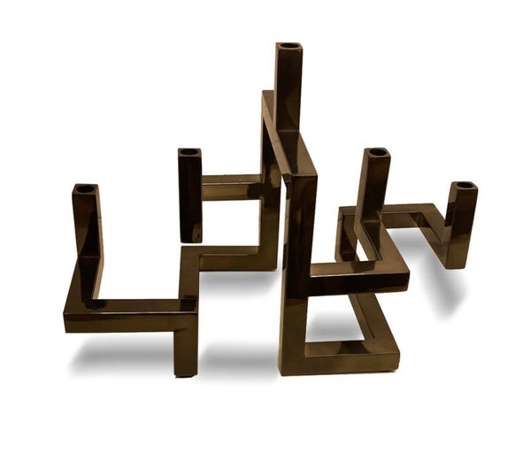 Square kandelaar smoke - 55cm lang x 40cm hoog - 5 arms