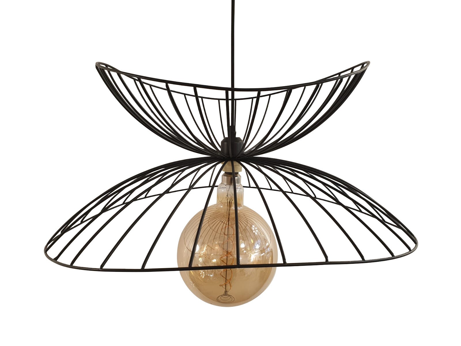Hanglamp Hat 70cm ovaal zwart metaal