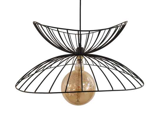 Hanglamp Hat 70cm ovaal zwart metaal