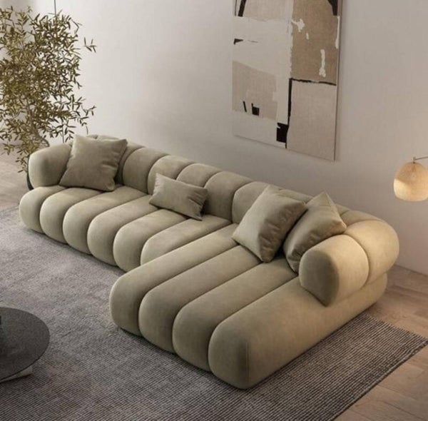 Cloud Comfort Japandi Hoekbank – Bouclé Beige 310 x 195 c