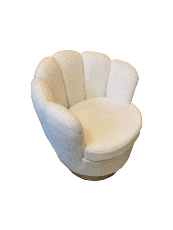 Laizy Chair - Teddy stof - Off White - Gouden onderstel