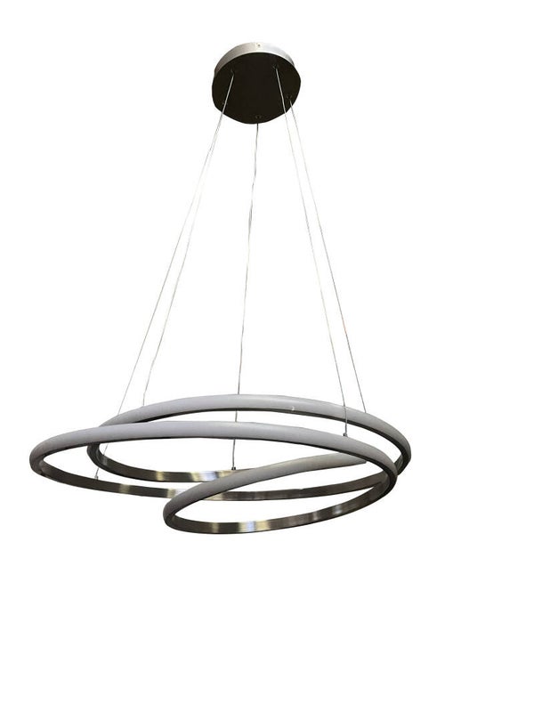 Hanglamp Twist 60cm doorsnede mat nikkel geïntegreerd led