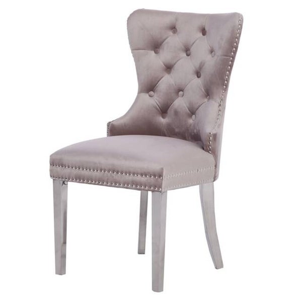 Eetkamerstoel Ring velvet stof met rvs poten