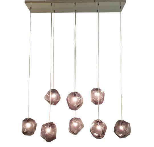 hanglamp Rocky 8 lichts g9, 110cm lang, hoogte variabel