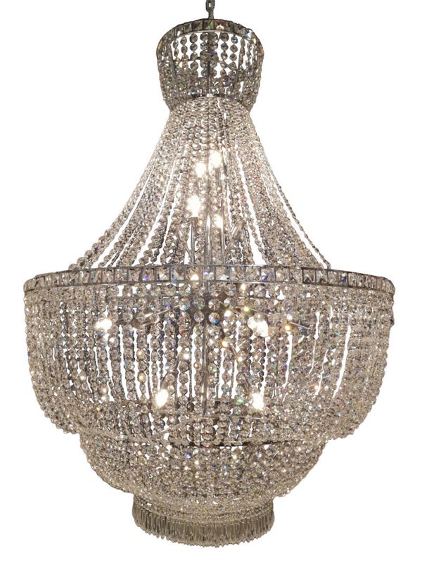 Kroonluchter Beethoven 100cm dia strass cristal chroom metaal