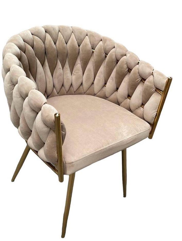 mbc-living - vlechtstoel Milano - fraaie design- velvet stof