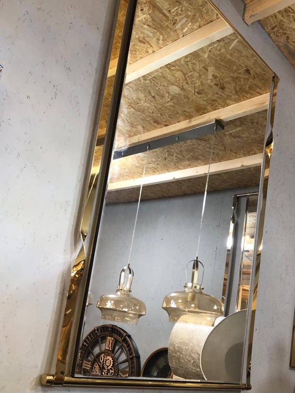 wandspiegel  Oxford - 135 x 95 cm - met rvs randen in goud of zilver