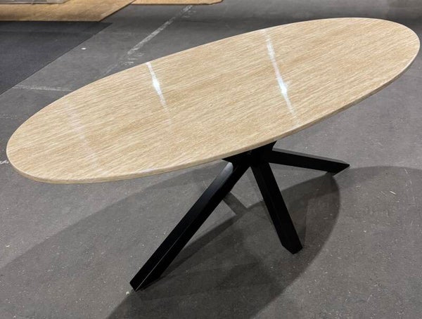 Eettafel - Travertine marmer - ovaal 180x90cm - octopus poten