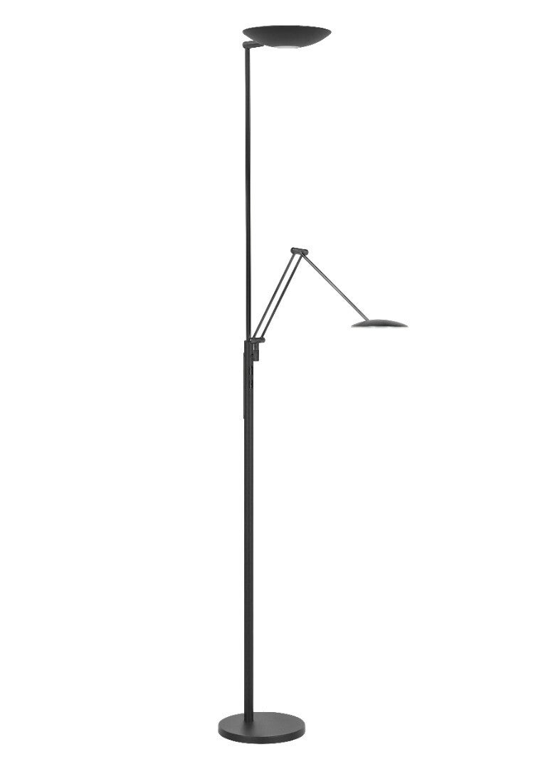 Up-lighter met leeslamp - New Geneva - 182cm hoog - dimbaar en lichtkleur instalbaar