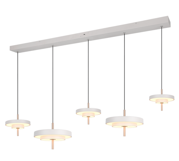 Hanglamp Keaton - beige met coffee of zwart met coffee - 140cm breed - met stappendimmer en kleurverandering