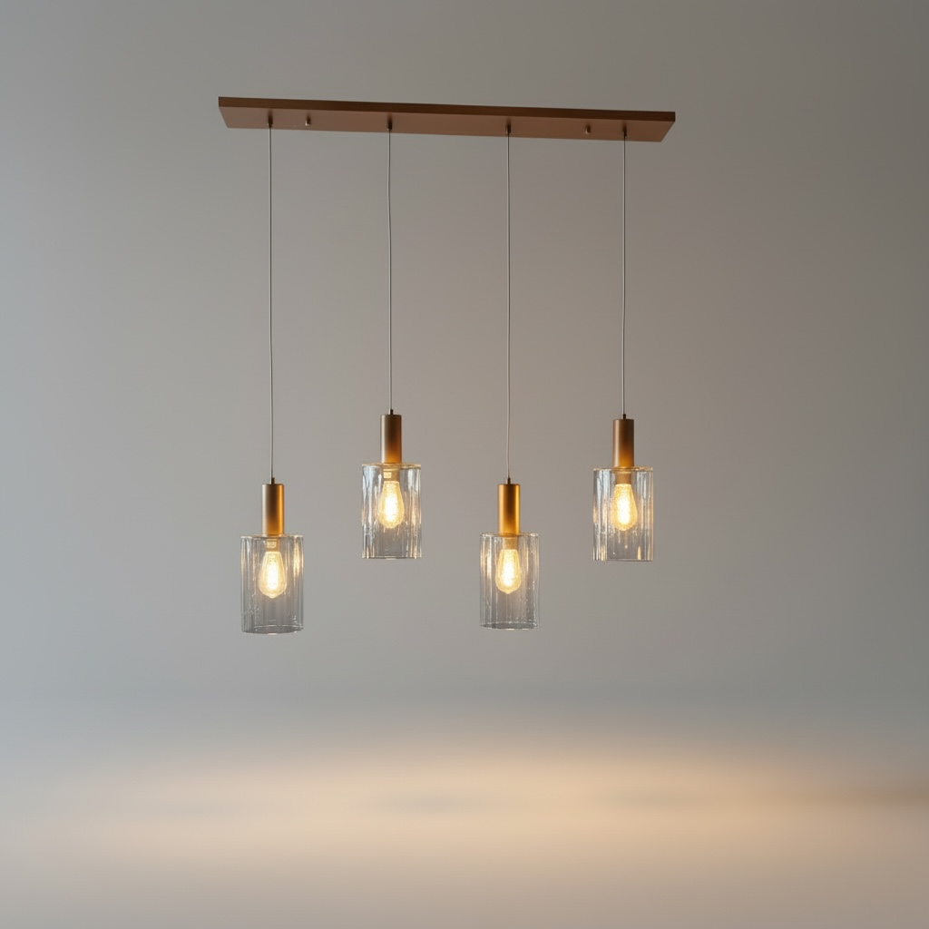 mbc-living – Aura Lumière | Amber Glass & Bronze Pendant