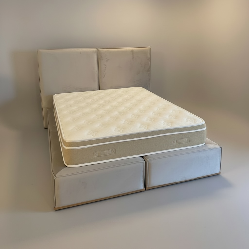 Boxspring Inci - Japandi - beige - 160cm matras - 2 personen