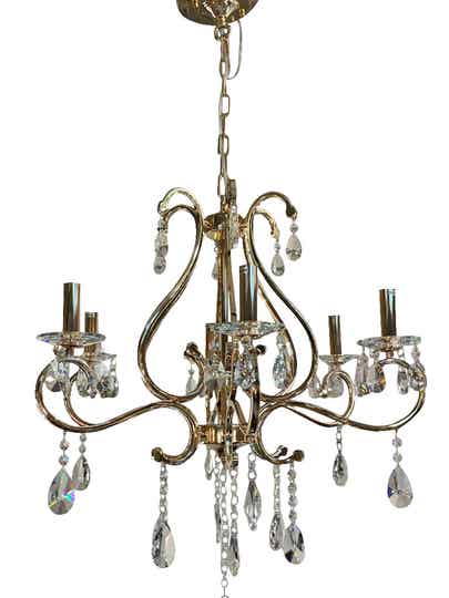 Kroonluchter Temptation 6 lichts goud met strass kristal dia 65cm