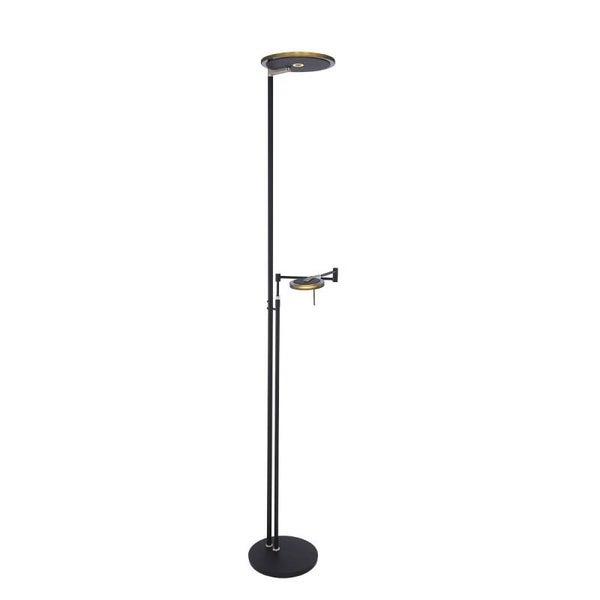 Staandelamp Turound - 4000lmn + 1000lmn - lichtinstelbaar 2200k-4000k - staal of zwart  kleur