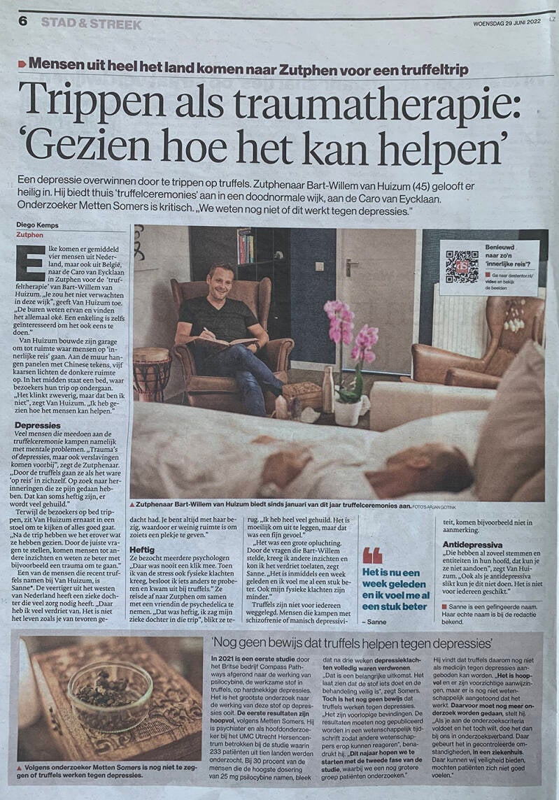Dagblad de Stentor Trippen als traumatherapie