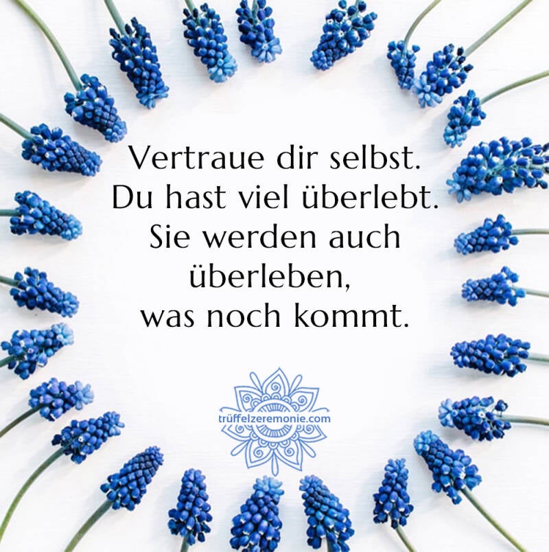 Vertraue dir selbst. Du hast viel überlebt. Sie werden auch überleben, was noch kommt.